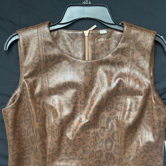 Calvin Klein Metallic Brown Midi Dress - Picture 3 of 13